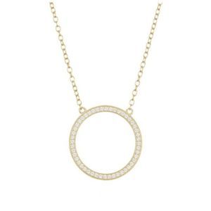 Adornia Sterling Silver Pave Open Circle Pendant Necklace